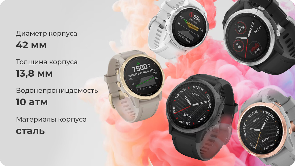 Умные часы Garmin Fenix 6S Белые