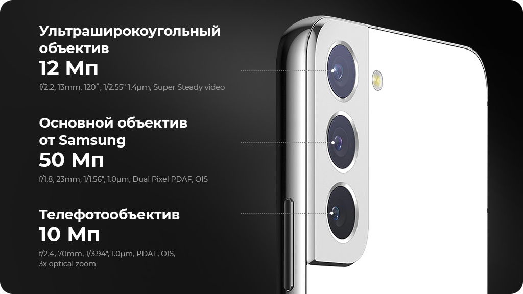 Samsung Galaxy S22 5G 8/128GB Черный фантом (Snapdragon 8 Gen1, Global Version)